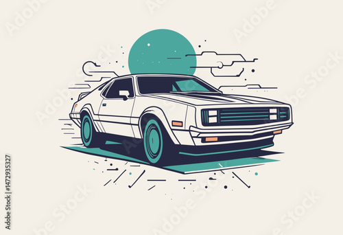Futuristic illustration of future type t shirt design, vector graphic, typographic poster or tshirts street wear and Urban style