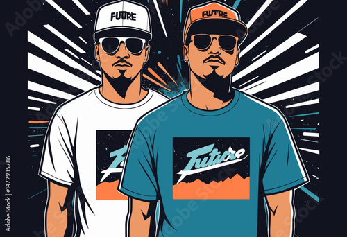 abstract illustration of future Streetwear t shirt design, vector graphic, typographic poster or tshirts street wear and Urban style