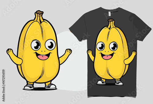 cartoon character of banana Graphic Design for T shirt Street Wear and Urban Style