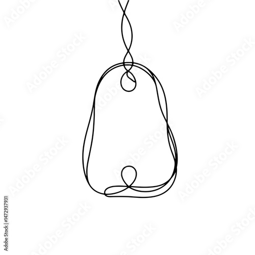 Minimalist abstract line art depicting a fluid design of a pear shape against a clean white background, modern concept of home decor or art gallery