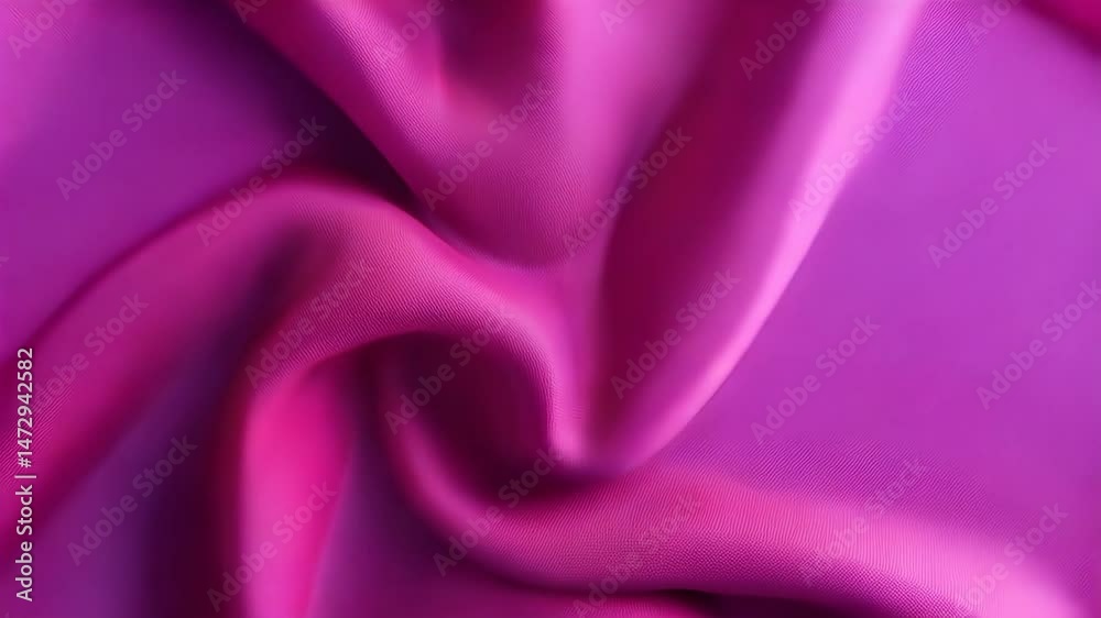 Silk fabric texture morphing in wave motion, vibrant color shift with top down perspective, seamless loop background visual animation