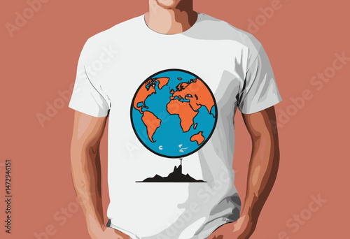 Aesthetic illustration of world t shirt design, vector graphic, typographic poster or tshirts street wear and Urban style