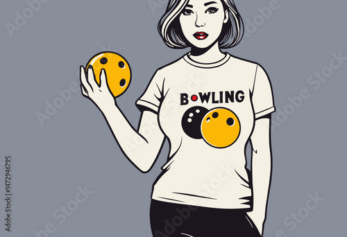 Cartoon illustration of bowling vector t shirt design, vector graphic, typographic poster or tshirts street wear and Urban style
