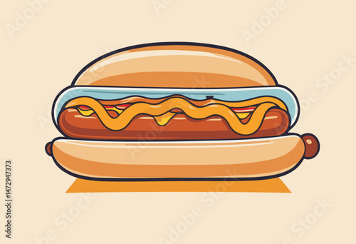 Retro Poster illustration of hotdog Graphic Design for T shirt streetwear and urban style