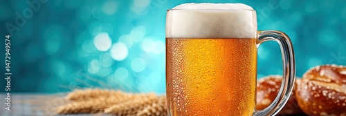 oktoberfest beer stein isolated on solid background 