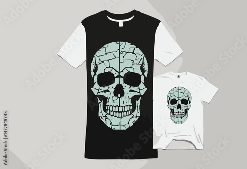 Doomed skull illustration with pixel style and retro poster t shirt design, vector graphic, typographic poster or tshirts street wear and Urban style