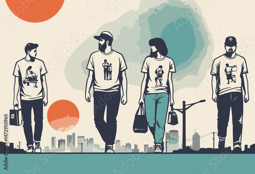 Vintage illustration of People emptiness t shirt design, vector graphic, typographic poster or tshirts street wear and Urban style