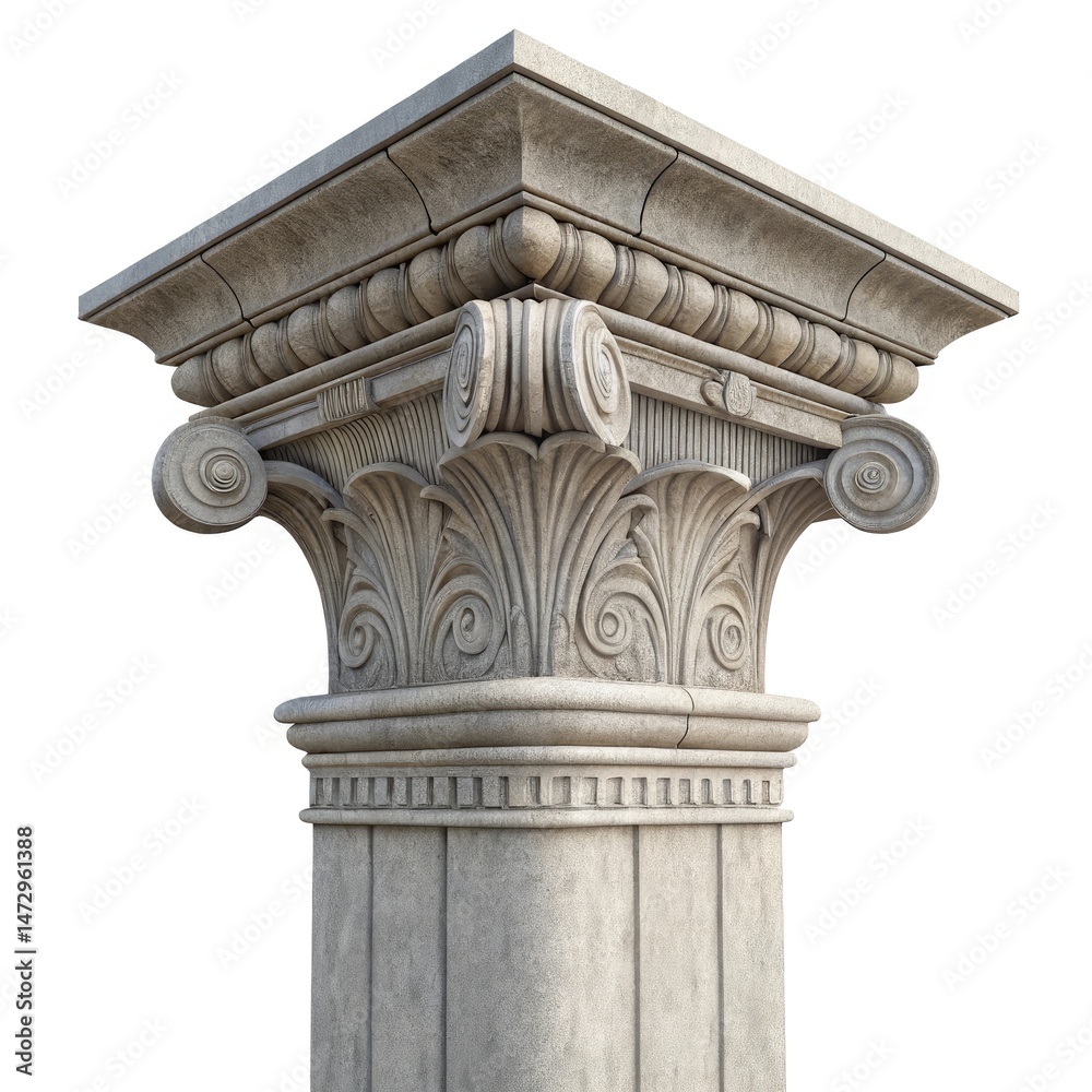 Obraz premium roman column isolated on white