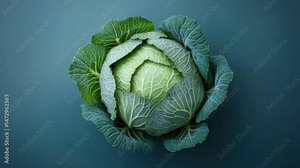 Obraz premium Fresh head of cabbage