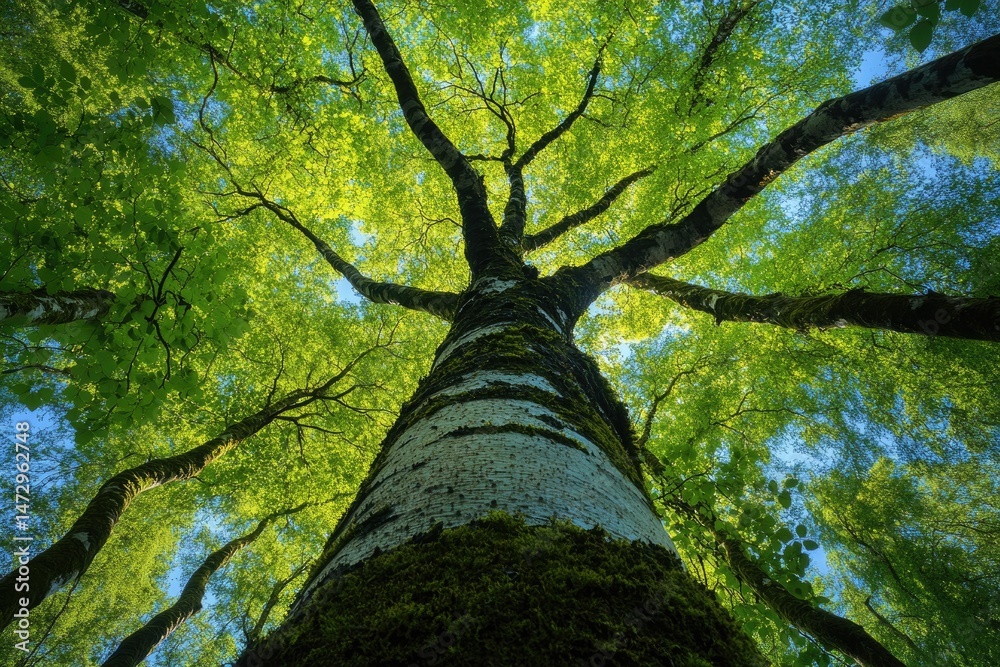 Naklejka premium Lush canopy above