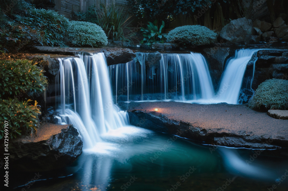 Obraz premium Hidden waterfall in in winter