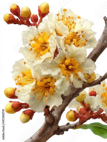 Zoomed-in image of flowers from the Boswellia socotrana tree, known for frankincense production.
