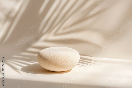 Soft cream colored sphere against light background
