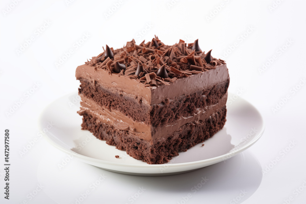 Chocolate cake slice close up image Chocolate cake slice close up image