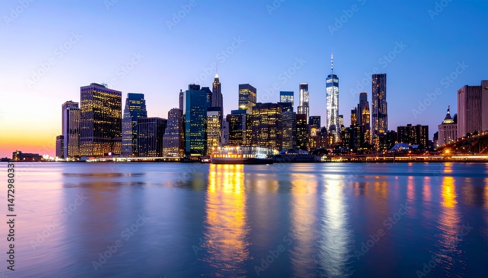 Fototapeta premium Skyline cityscape at dusk