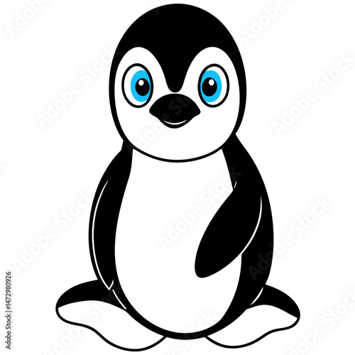 Charming Penguin Illustration: A delightful illustration captures the essence of a penguin, evoking a sense of simplicity and adorableness.