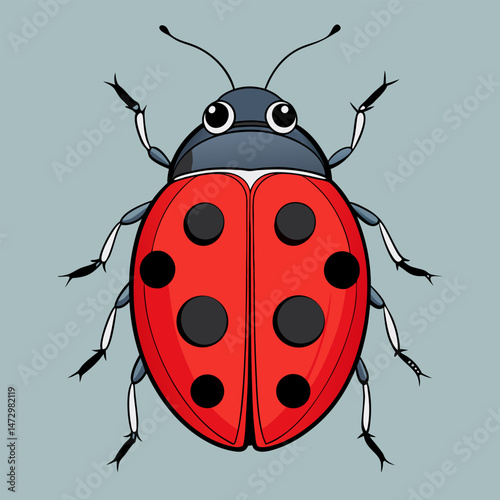 Vibrant Ladybug Illustration: A stunning ladybug illustration, showcasing the captivating beauty of this small insect.
