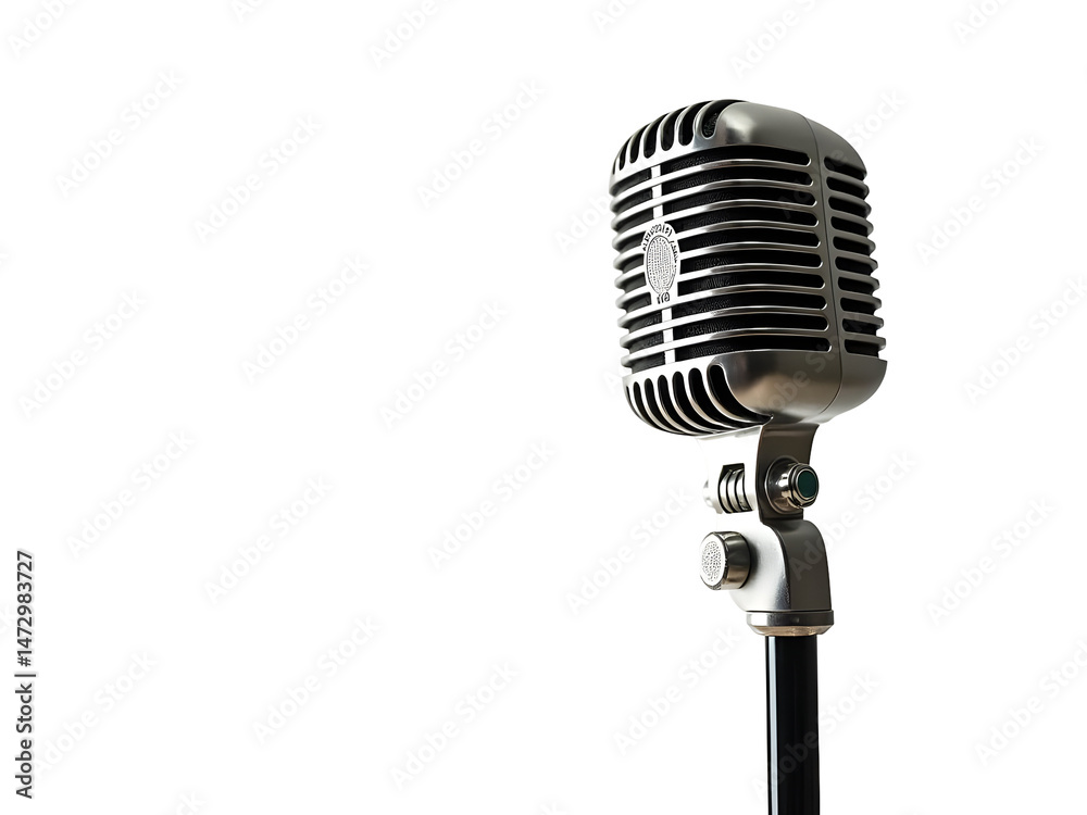 Fototapeta premium vintage microphone isolated on white