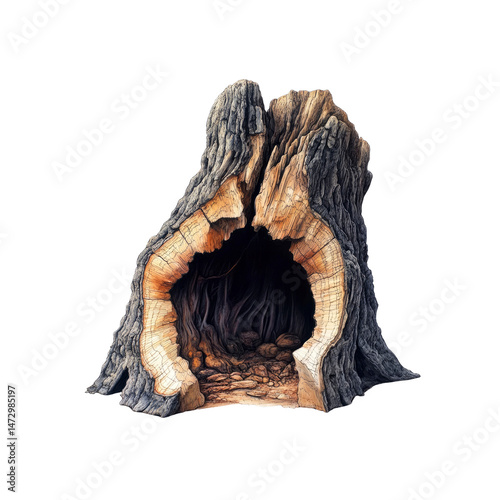 Hollowed Tree Trunk A Mystical Forest Sanctuary