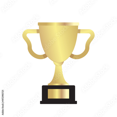 gold trophy vector on white background