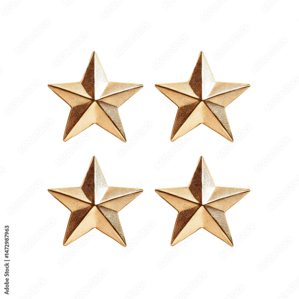 Obraz premium Four Gold Stars Award, Achievement, and Excellence Symbol