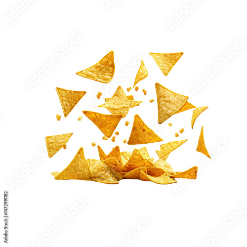 Tortilla Chips Explosion - Flying Nachos with Cheese Dust