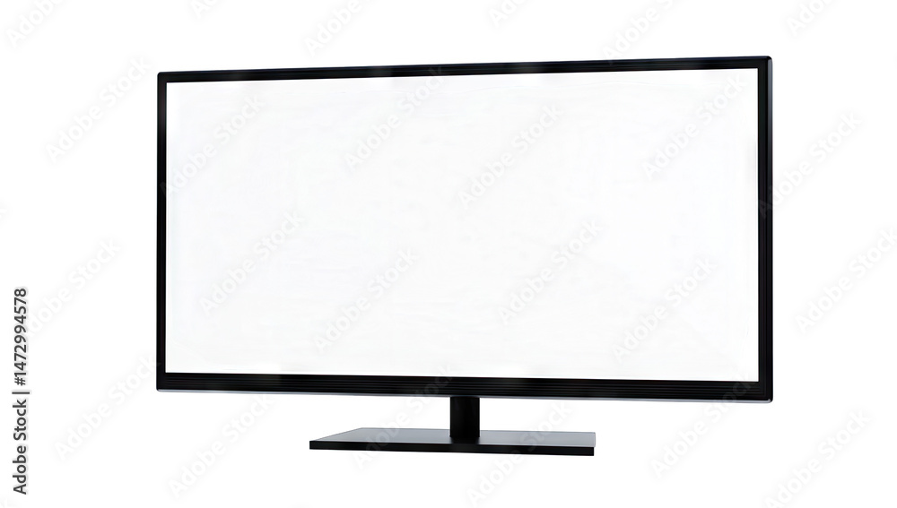 Modern Flat Screen Tv With Blank White Screen Isolated On Transparent Background Modern Flat Screen Tv With Blank White Screen Isolated On Transparent Background