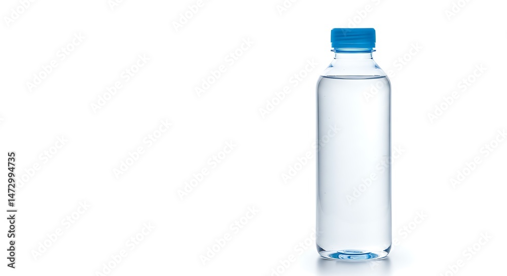 Fototapeta premium A studio shot featuring a clean water bottle, showcasing a refreshing drink on a white backdrop.
