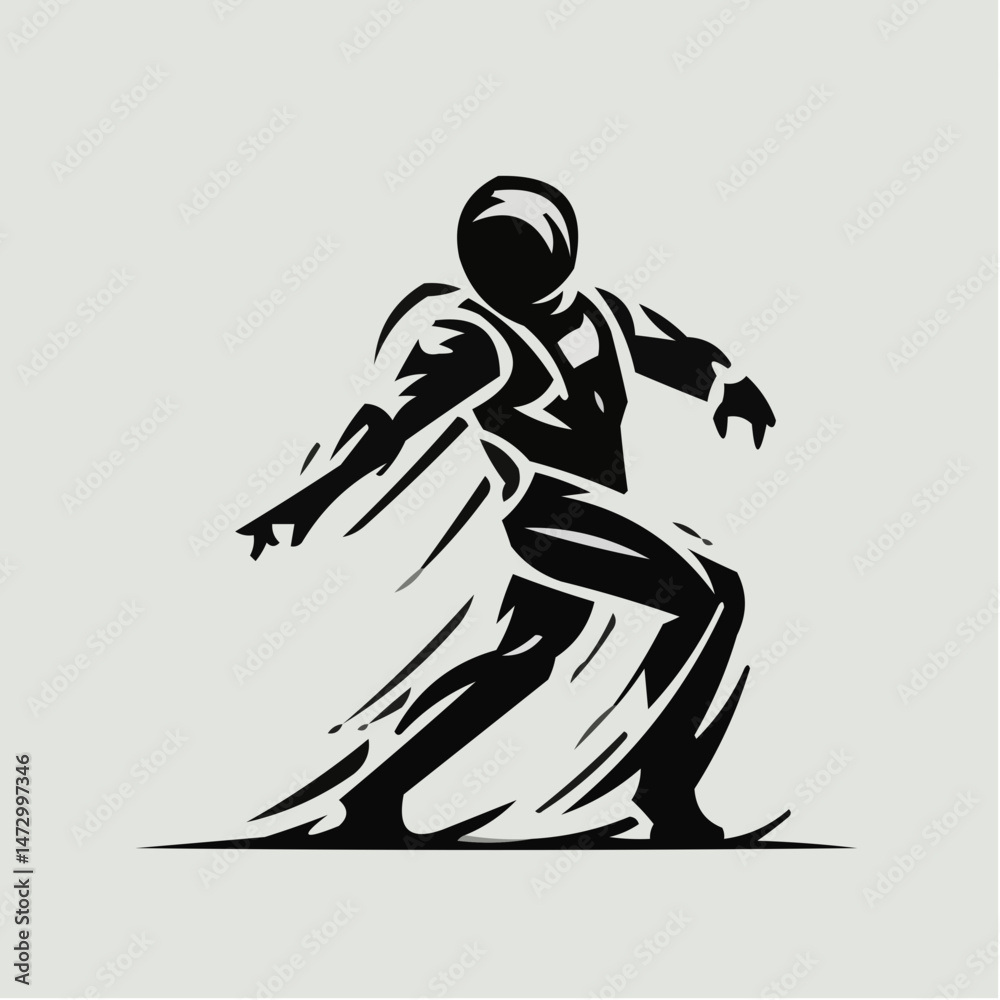 Fototapeta premium Iconic abstract figure in motion against a light background 