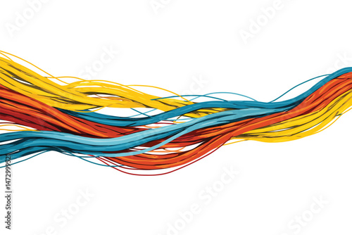 colorful electric cable background isolated