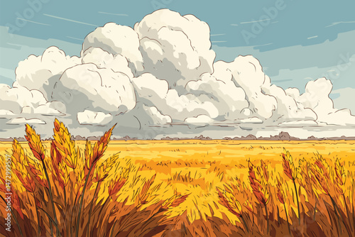 Cornfield Under Dramatic Sky environment isolated