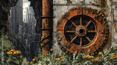 machinery rusting ruins