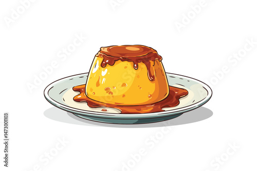 pudding custard cake food isolated