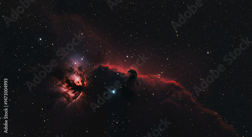 The Horsehead Nebula in Crimson Light