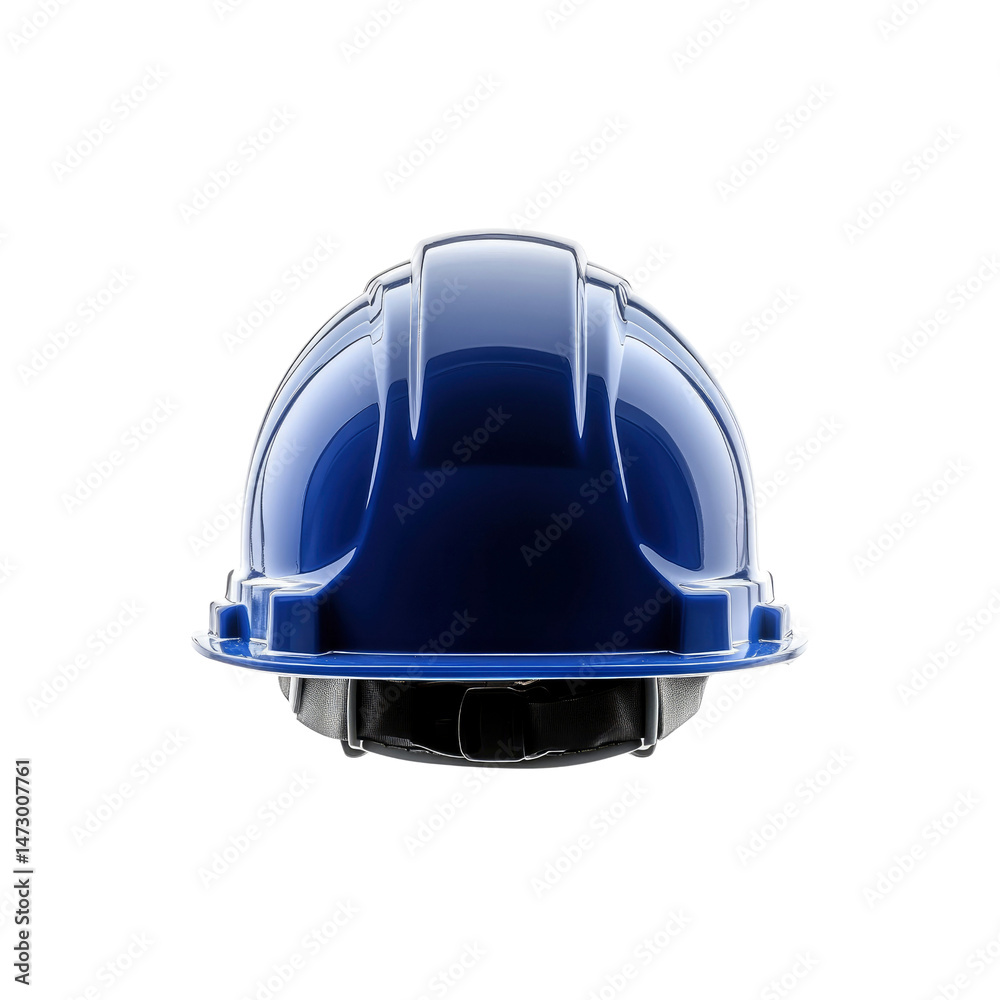 Fototapeta premium Blue Hard Hat Safety Helmet - Rear View