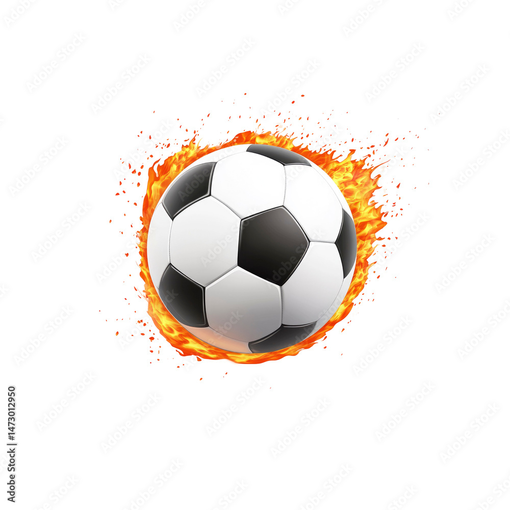 Naklejka premium Fiery Soccer Ball Passionate Sports Graphic