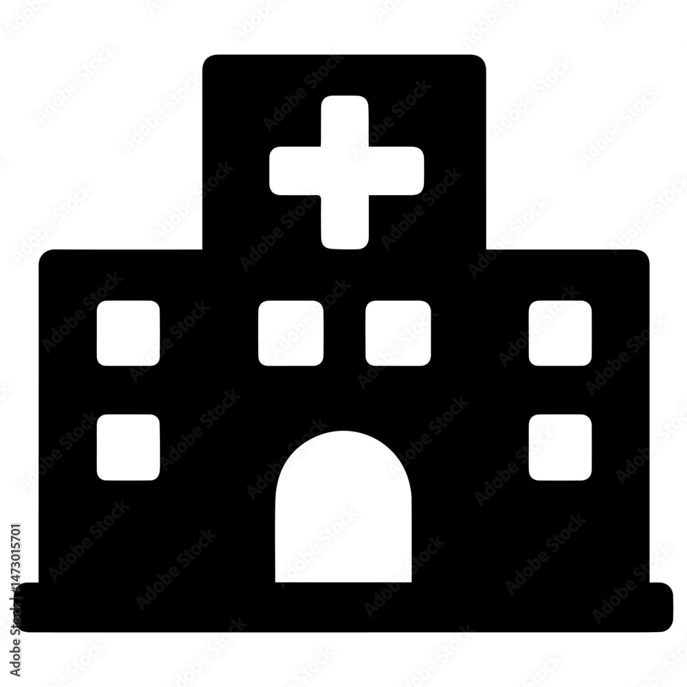 Obraz premium hospital icon on white background vector Vector icon building