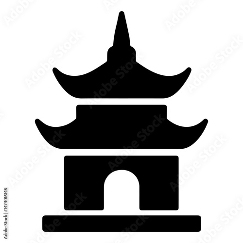 icon building temple buddhists on white background vector
Vector icon building