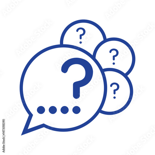 Blue Question Mark Icons in Speech Bubbles