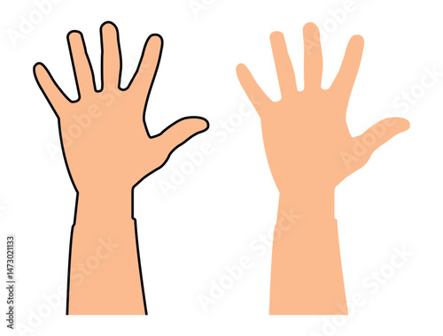 Hand Raise icon. Raise hand symbols. Symbol or logo of peoples, community, organization, democracy. Human raised hands vector set. hand gestures. Stop hand icon. Vector illustrator