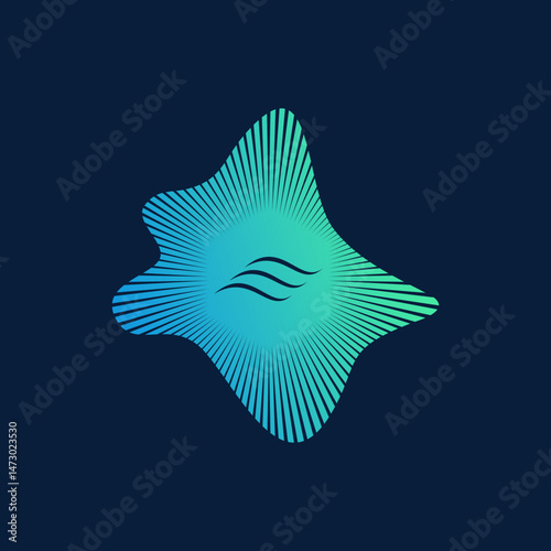 Modern Dynamic Liquid Flow Graphic Symbol