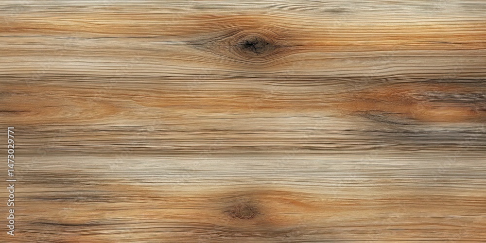 Fototapeta premium close-up view of natural wooden surface with visible grain patterns and knots in warm brown and beige tones