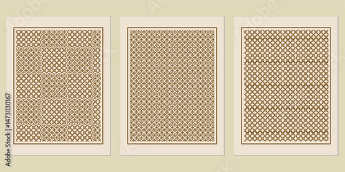 Elegant geometric patterns for wall art or interior decor, showcasing sophisticated and repetitive designs for refined spaces and creative wall art themes