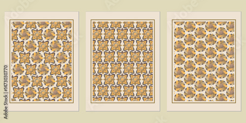 Abstract botanical pattern designs in decorative frames, bringing nature's essence into indoor spaces with earthy elegance and artistic flair to walls