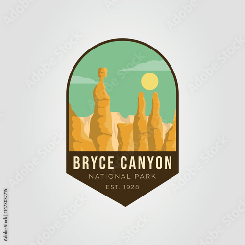 Title Dramatic Sunset at Bryce Canyon National Park logo. Perfect for travel brochures, calendars, websites, and social media posts.