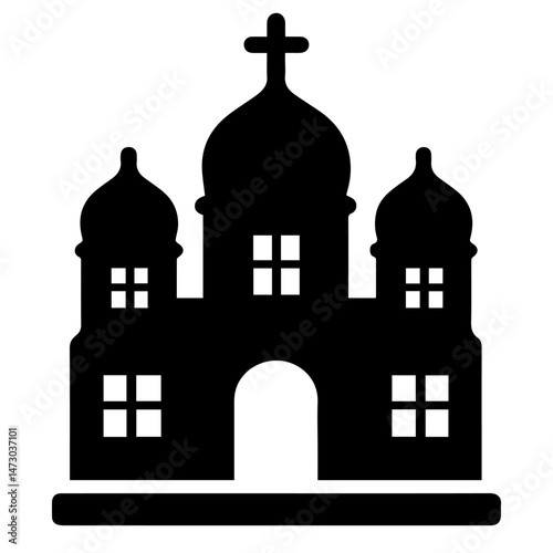 icon building cathedral on white background vector
Vector icon building