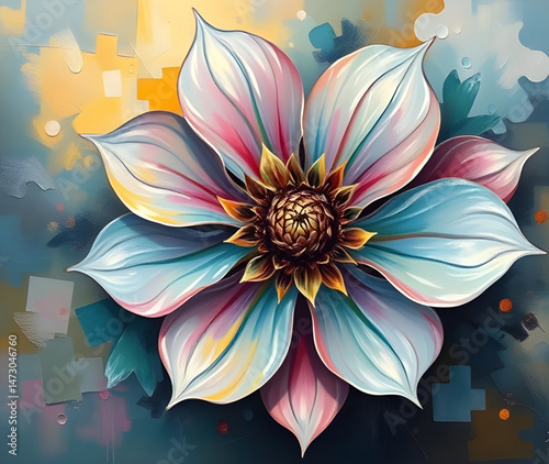 abstract flower art oil paint , abstract, flower, art, oil, paint, painting, floral, canvas, texture, brushstroke, artistic, bloom