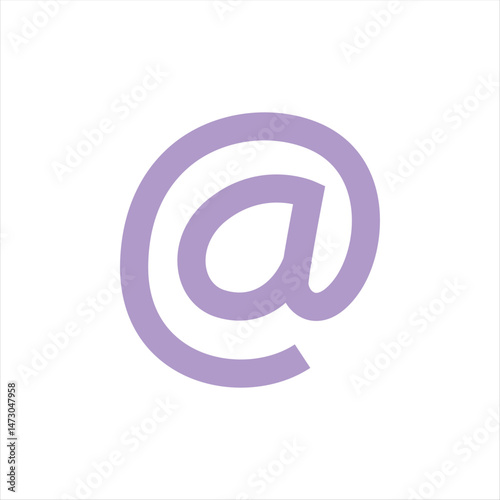 Lilac At Sign Symbol for Email Communication and Online Addresses