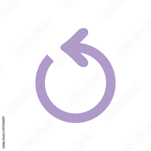 Lilac Circular Arrow Pointing Left Indicating Refresh or Reload