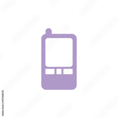 Lilac Mobile Phone Icon with Antenna and Buttons